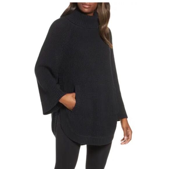 UGG Raelynn black turtleneck funnel chunky ribbed sweater tunic size Small - Picture 2 of 16